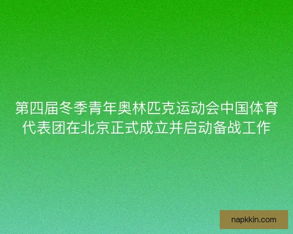 第四届冬季青年奥林匹克运动会中国体育代表团在北京正式成立并启动备战工作